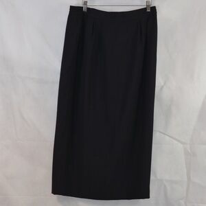 Black Pencil Skirt Slit Back SZ 14